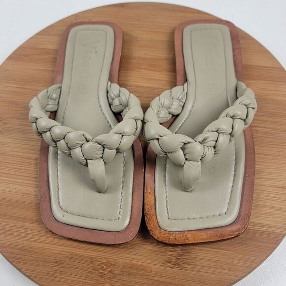 Anthropologie X Vicenza Leather Sandals Thong Slides Womens size 6 - Picture 11 of 13